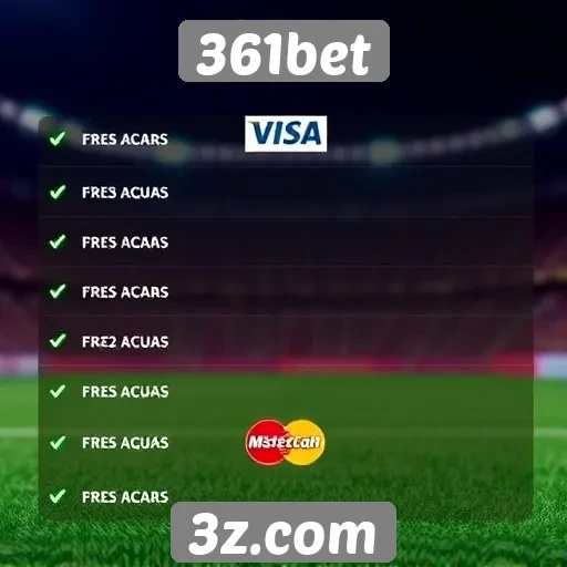 Métodos de pagamento disponíveis na 361bet